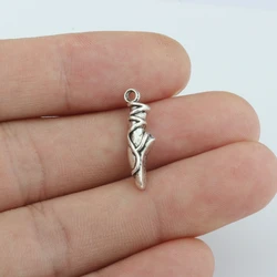 15PCS Alloy Ballet Slipper Pointe Shoe Charm For Jewelry Making DIY Craft 6.2*22.8mm