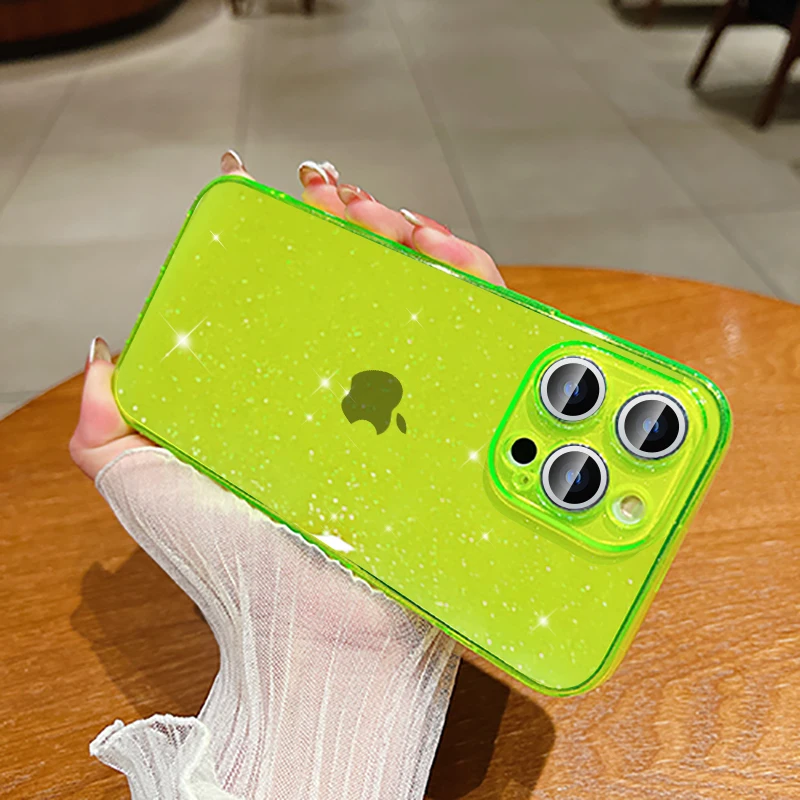 NEW Luxury Bling Glitter Clear Case For iPhone 17Air 16 15 14 Pro Max 13 12 11 X XR XS 14 Plus 7 8 Transprent Soft Acrylic Cover