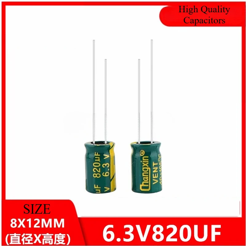 

2Pcs 6.3V820UF high frequency low resistance long life in-line electrolytic capacitor 820UF 6.3V size 8X12MM