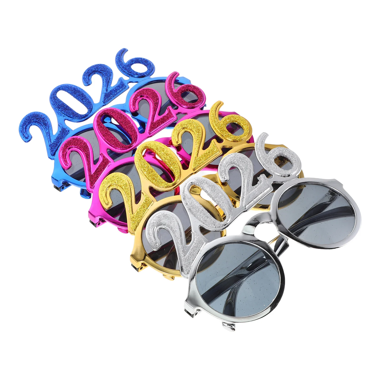 

4Pcs 2026 New Year Eyewear Party Glasses Graduation Photo Booth Props Glitter Novelty Sunglasses 2026 New Year Glasses