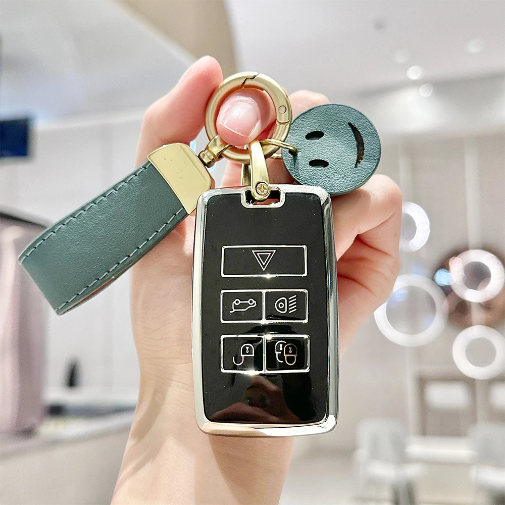 TPU Car Key Case Holder for Land Rover Range Rover Discovery 5 Sport 2018 2019 for Jaguar XEL E-PACE 2019 Keychain Accessories