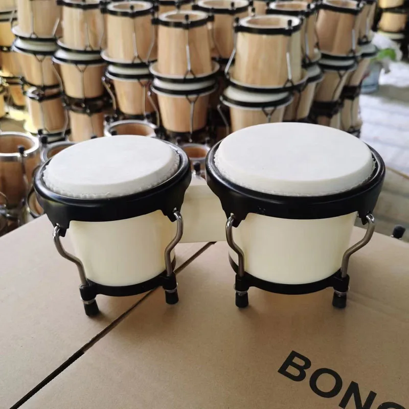 Orff Bongo Drum Conjoined 4 5 Inch Children Tambourine Professional Early Educational African Bongos Drum Beginner Handdrum Gift