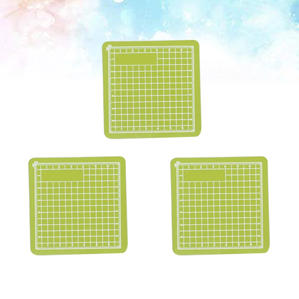 3Pcs Cutting Pad PVC Green Non-Slip Self-Healing Craft Mat Reversible Grid Markings Sewing Fabric Tool Manual Tool