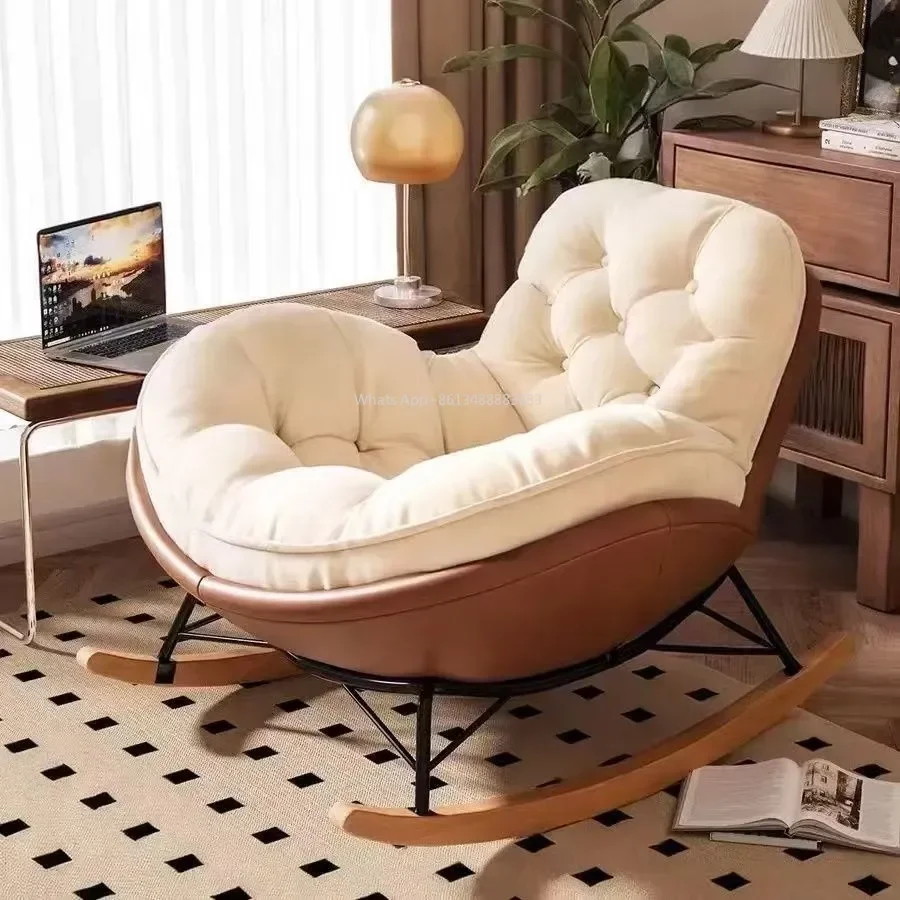 Penguin Furnished Lazy Rocking Chair Recliner Soft Leisure Chair For Living Room Bedroom Balcony Home Outdoor Relax Sofa Chair