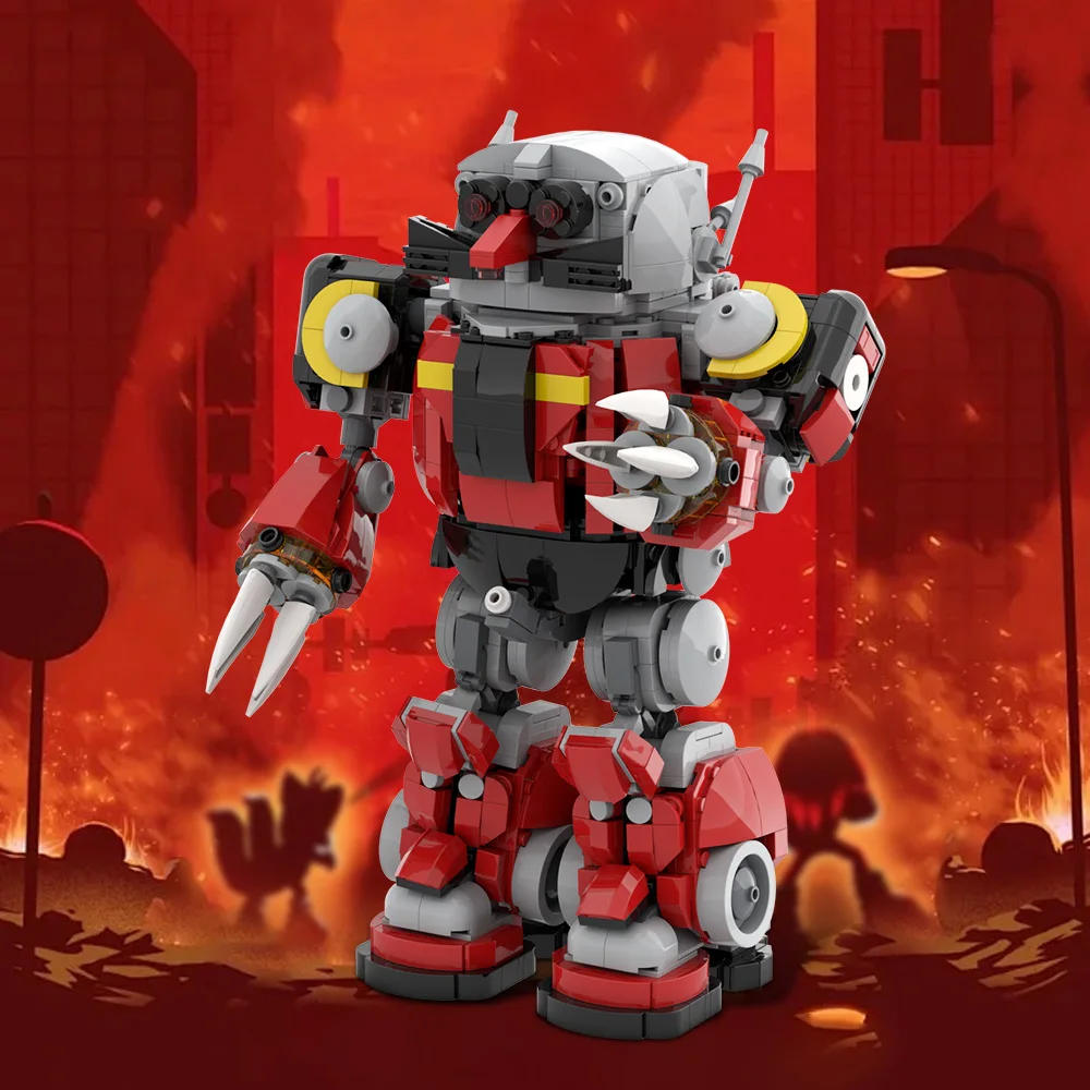 MOC-Robot de huevo de muerte para niños, bloques de construcción, película Popular, Robot de huevo de muerte, modelo de ladrillos, juguetes de ensamblaje, regalos de Robot de huevo de muerte