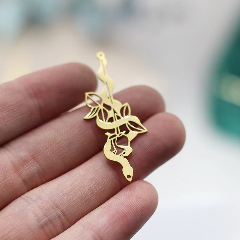 3pcs Stainless Steel Snake Charms Pendant For Jewelry DIY Making Bracelet Necklace Earrings Keychain Bag Clothing Charms image 6