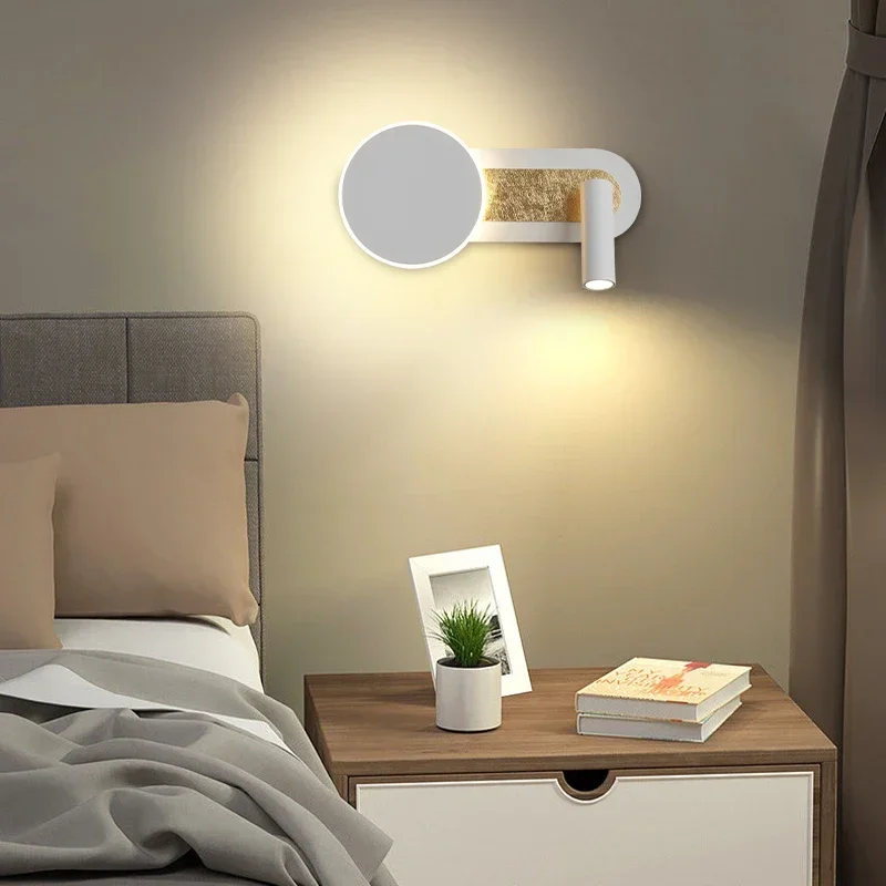 Modern Minimalist Bedroom Study Bedside Lamp Hotel Corridor Wall Lamp Modern Creative Rotating Reading Wall Lamp