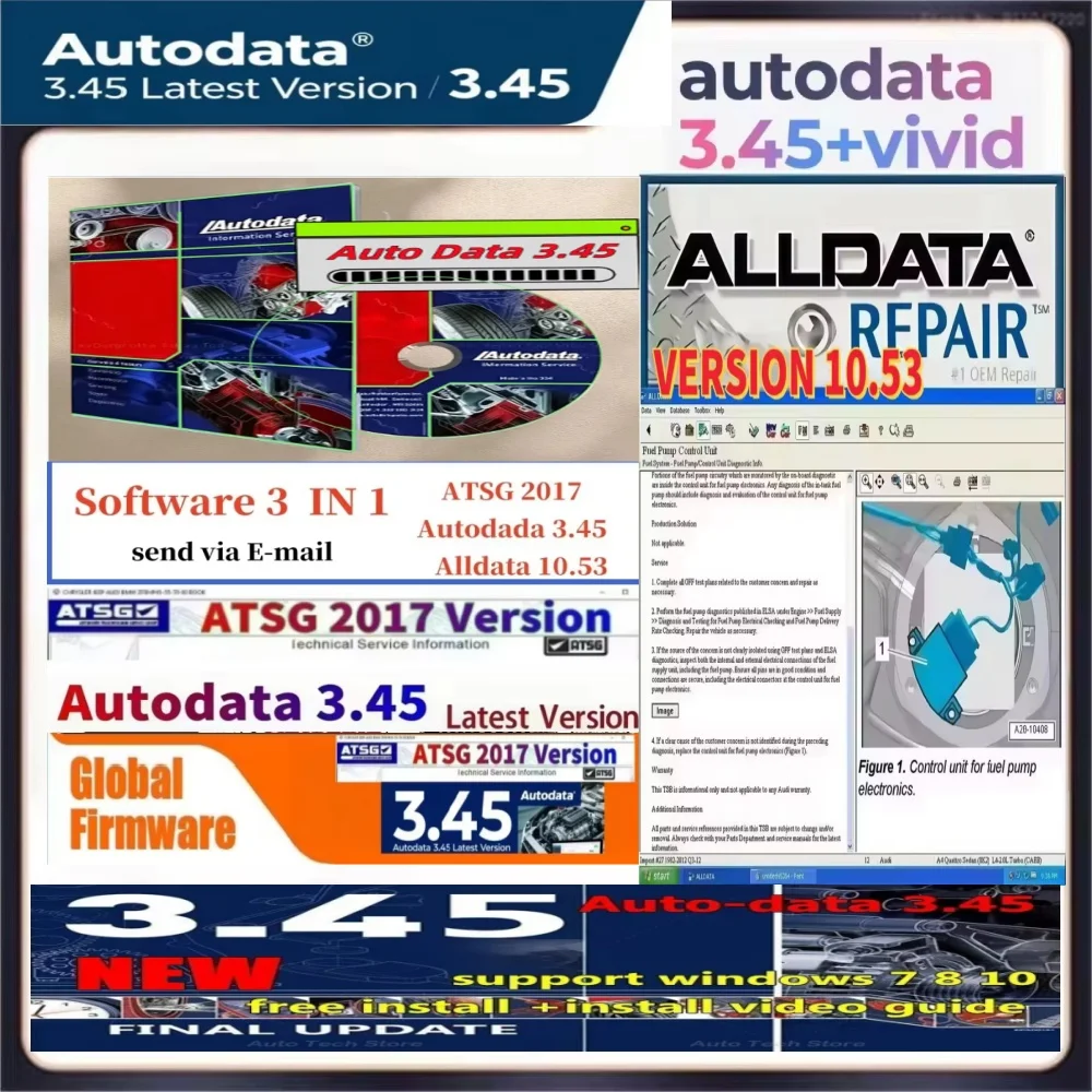 

Newest alldata 10.53 software + mitchel l On demand 5 auto repair alldata software All data car software with Wiring diagram