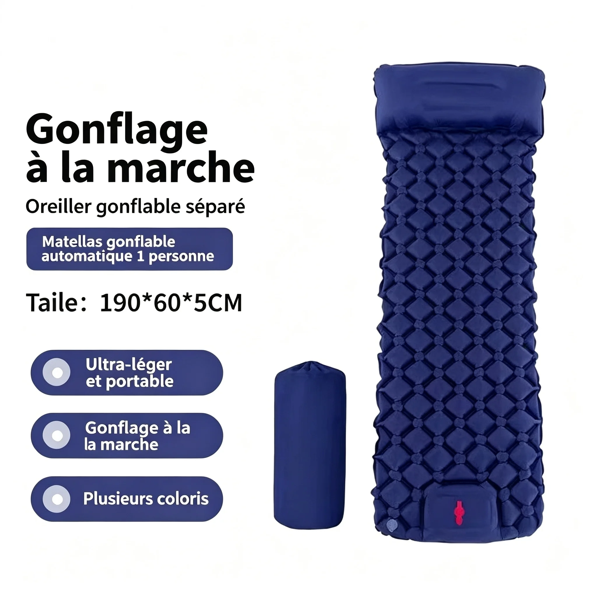 Emergency Camping Kit, Inflatable Mattress Mini Sleeping Bag, Waterproof Lightweight Evacuation Gear for Outdoor Use