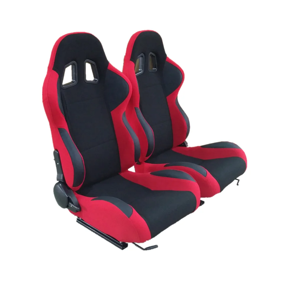 

Red And Black Fabric Cloth Racing Seat Universal For Adult Use 1002 Sport Truck Seats