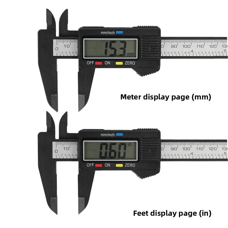 Digital Vernier Caliper Large LCD Screen Carbon Fiber Electronic Caliper Inner Outer Diameter Measuring Tool