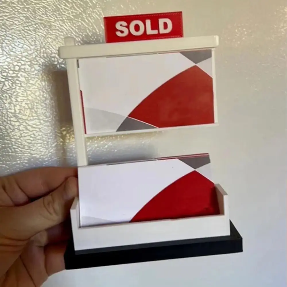 Sold Sign Real Estate Business Card Holder Removable Large Capacity Desktops Card Display Stand Open Design Easy To Install