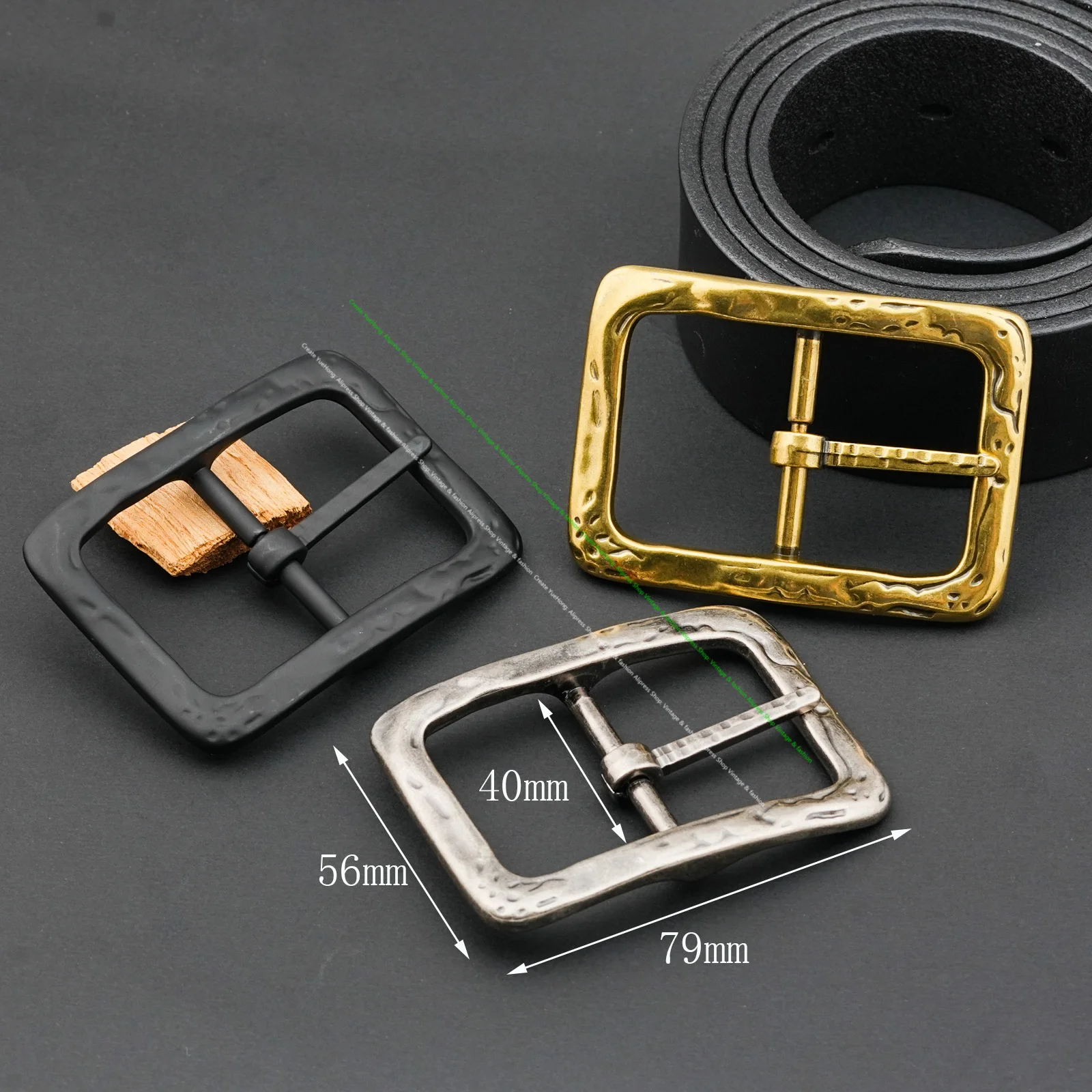 1.5 Inch Western Vintage Hammered Heavy Duty Single Pin Tongue Buckle Replacement for Men's DIY Leathercraft Belt Accessories
