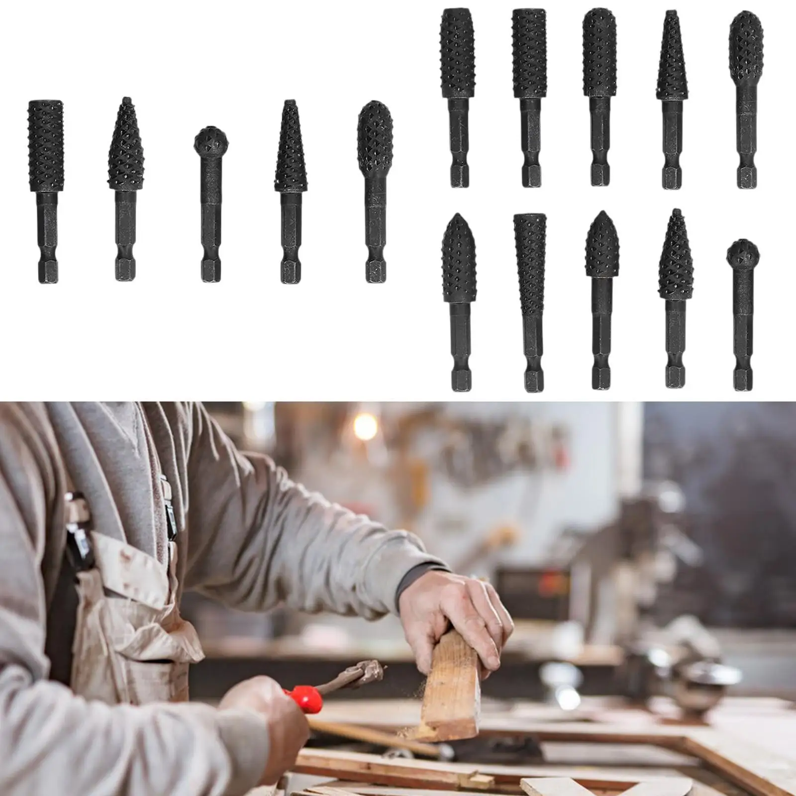 Set di frese rotanti, punte abrasive, lime rotanti, punte per raspa per lavori fai da te e legno