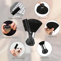 Hairdressing Soft Brush Black Hairdressing Sweeping Neck Hair Cleaning Duster Hair Cutting Ring Beard Brush Styling Comb Set 2