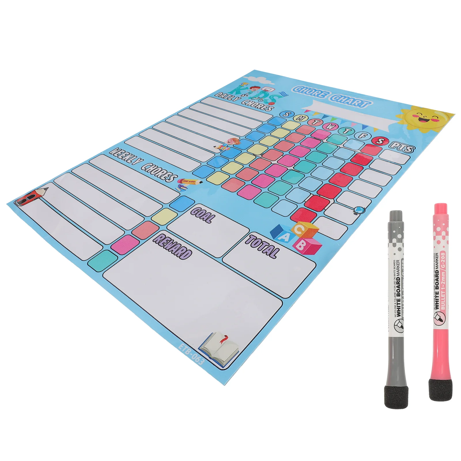 Kids Reward Chart Household Chores Fridge Magnet Calendar for Refrigerator Children Supply