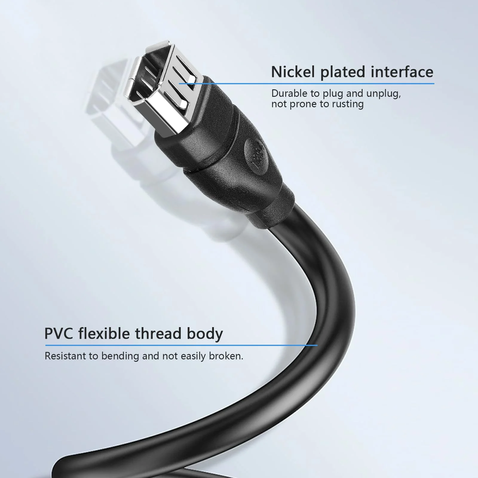 0.2 متر Firewire 6 دبوس إلى USB محول سلك النار IEEE 1394 6Pin أنثى إلى USB 2.0 كابل بيانات ذكر للكمبيوتر الشخصي كاميرا رقمية صناعية #5