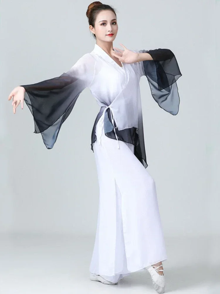 Costume da danza classica Abbigliamento da pratica nazionale Hanfu Abbigliamento da donna Elegante abito in stile antico Costumi Hanfu per spettacoli