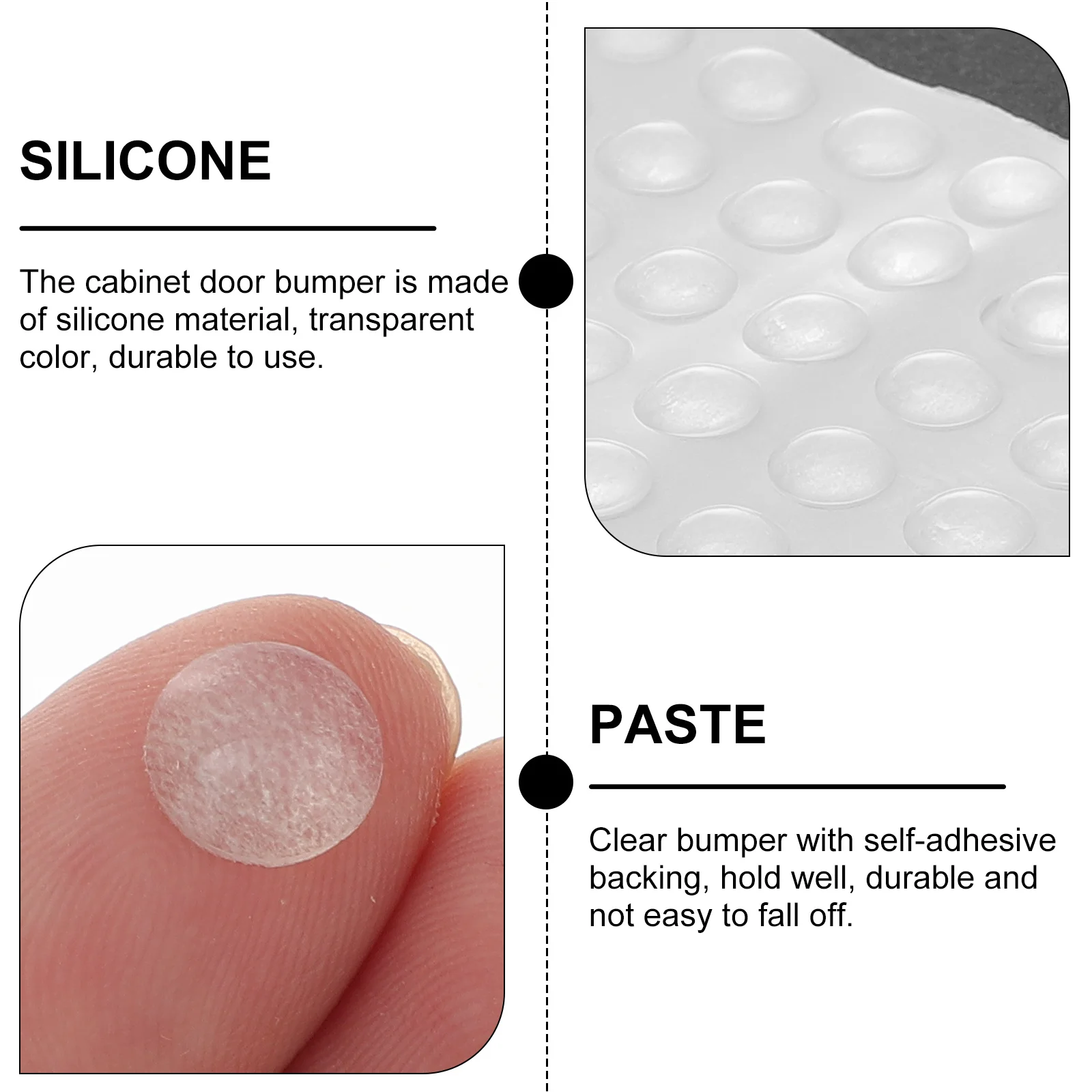 

1 Sheet Clear Self Adhesive Bumpers Silicone Pads for Cabinet Door Drawer Frame Wall Protection Quiet Close Anti Scratch