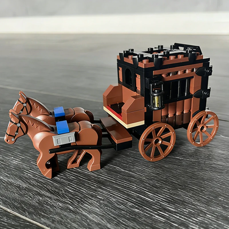 Château médiéval modèle MOC briques de construction Wagon de Transport de fret technologie modulaire cadeaux de vacances pour enfants assembler des jouets costume