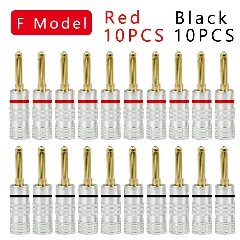 10/20 Stuks Banaan Connector Plug Jack Vergulde Muzikaal Geluid Audio Speaker 4Mm Banaan Pluggen Voor Audio Video Luidspreker Terminal