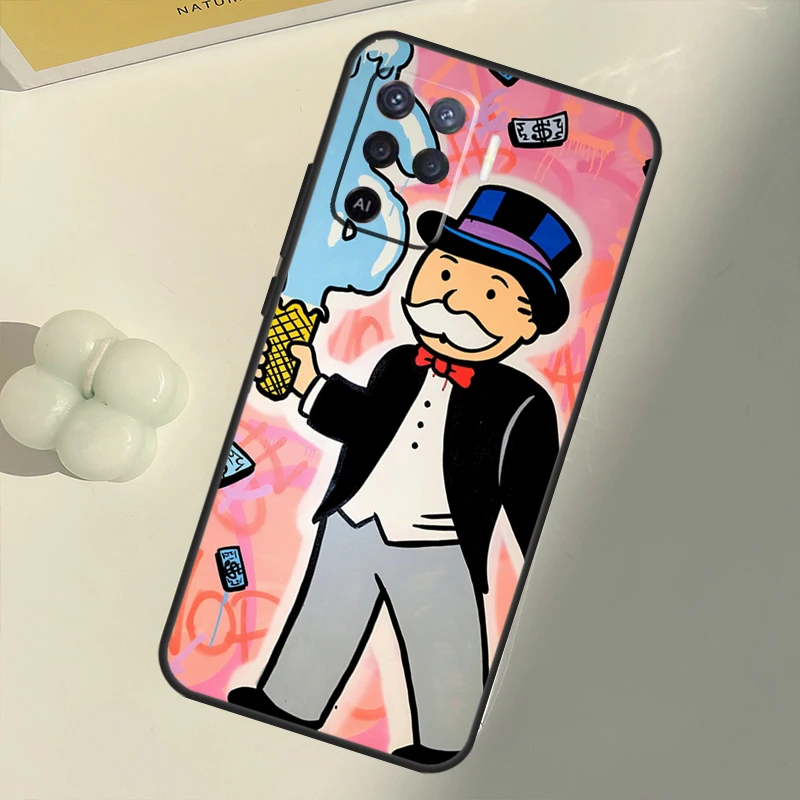 Dollar M-Monopolys For OPPO Find X3 Lite X5 Pro A5 A9 A31 A53 S A83 A91 A93 A54 A74 A94 A15 A16 A52 A72 Case