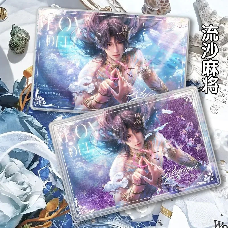 

Anime Game Love and Deepspace 2025 New Submerged Eclipse Rafayel Cosplay Acrylic Flowing Sand Mahjong Souvenir Gift in Stock
