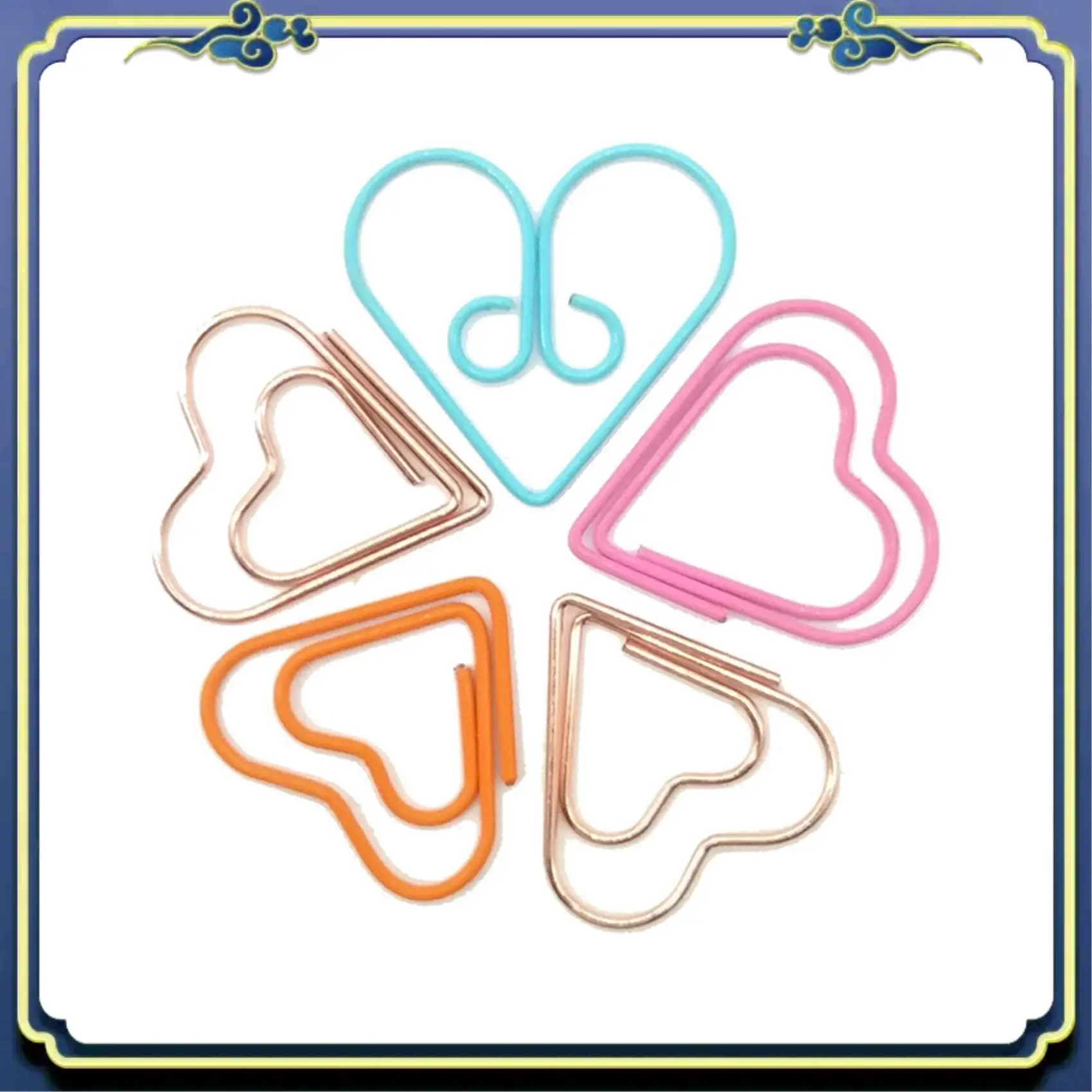

Portable 200 Pieces Love Heart Shaped Small Paper Clips Bookmark Clips For Office School Home Metal Paper Clips Golden