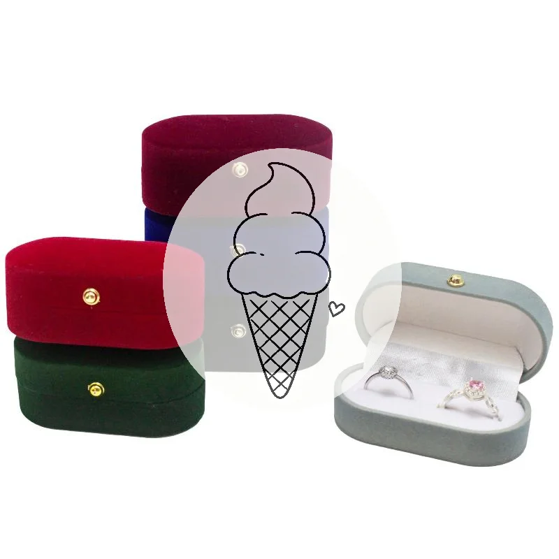 [HS]Hot 1 PC Felt Ring Box Mini Portable Ear Stud Jewelry Box Wedding Ring Pair Box Jewelry Storage Box