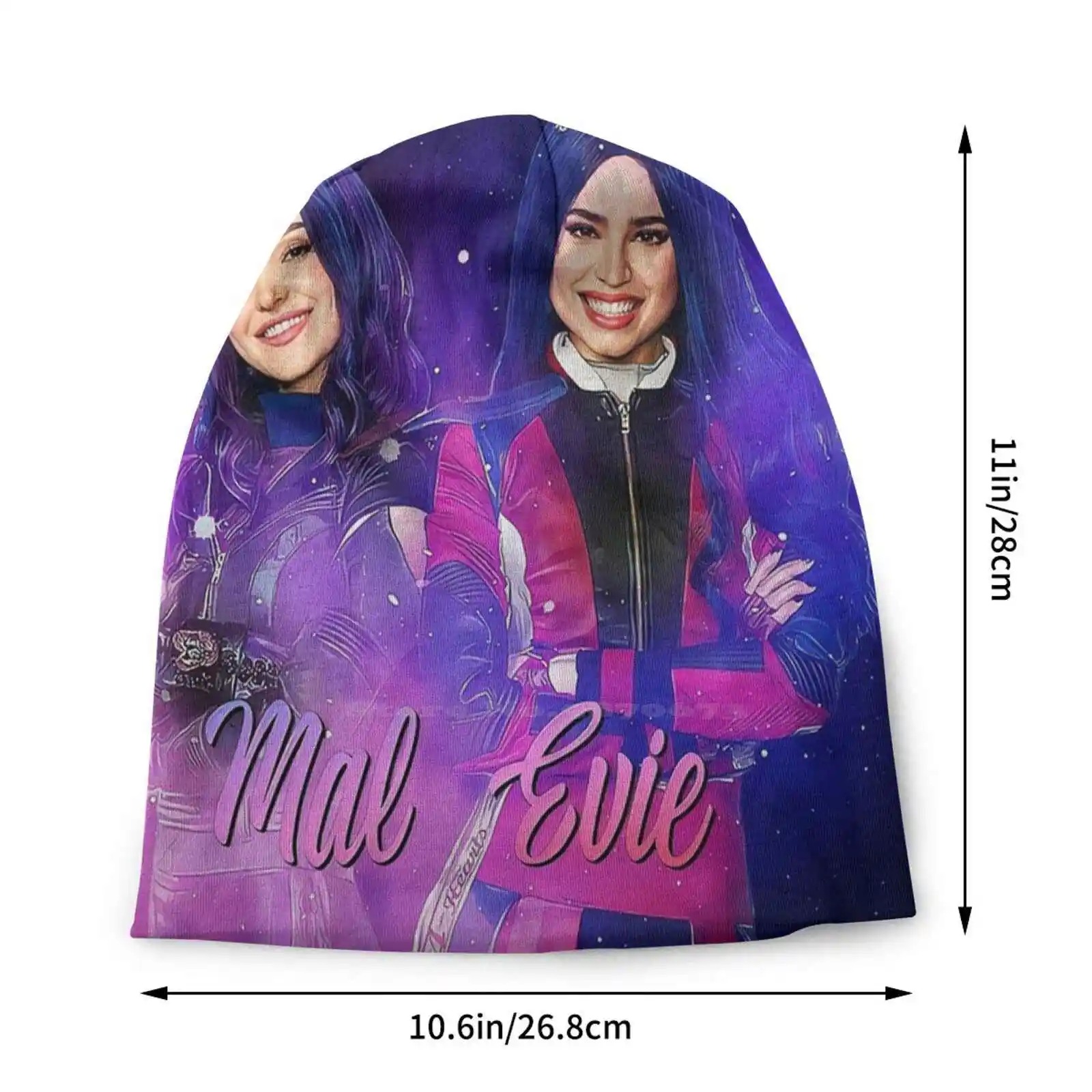 Mal And Evie-Descendants 3 Knitted Hat Warm Beanie Outdoor Caps Pretty Beautiful Love Princess Queen Kids Girls Descendants Mal