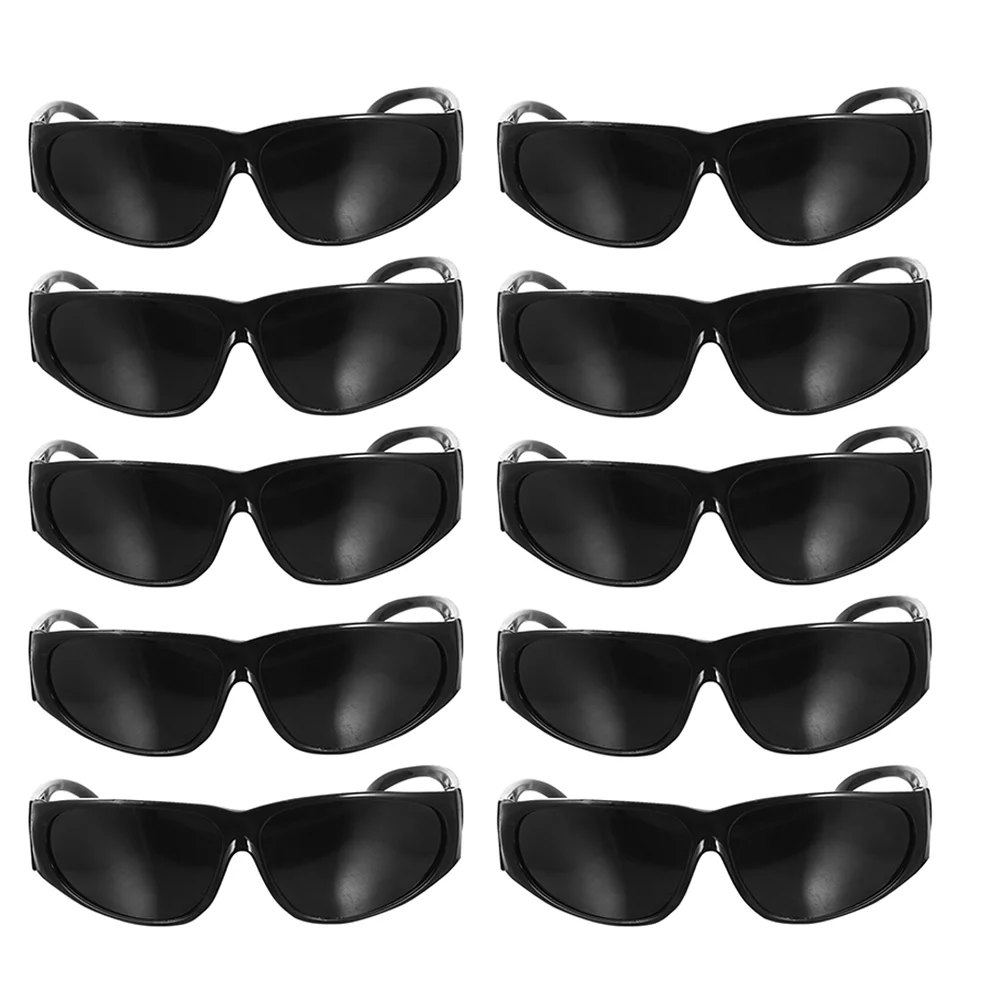 

10 Pairs Welding Goggles Protector Eye Glasses Safety for Black Polycarbonate Lens