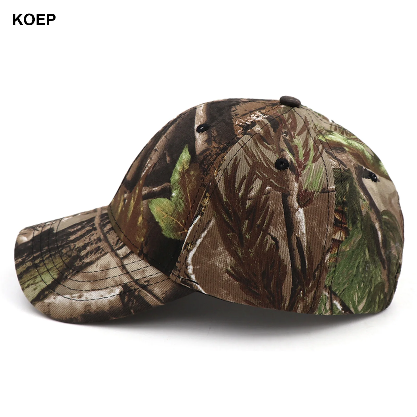 KOEP Green Tree Camo Adjustable Baseball Cap Outdoor Fishing Caps Biomimetic Camouflage Hat Designed Specifically For Hunting