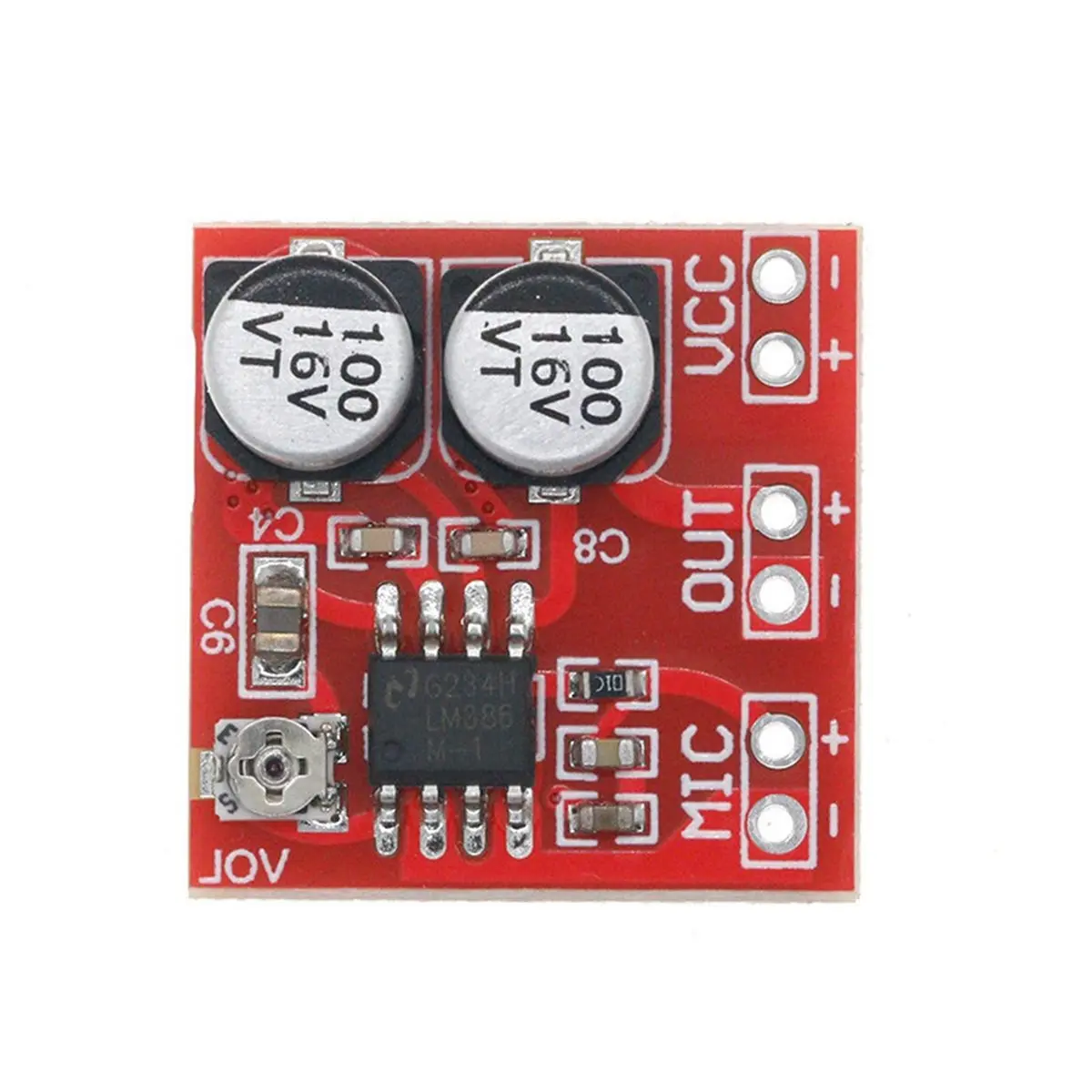 A49T LM386 Electret Microphone Amplifier Board DC 4-12V Mini Audio Preamp Module Low Noise Mic Amp DIY Electronic Kit