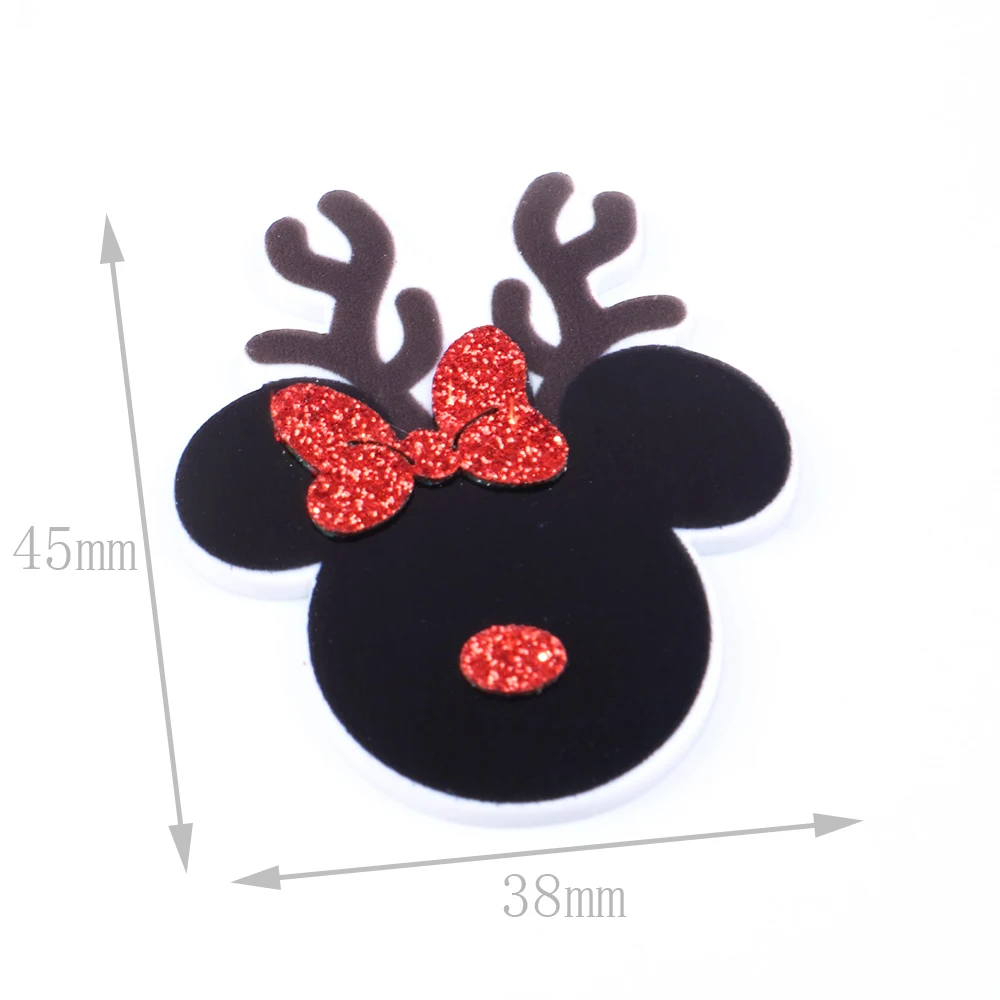 Disney Mickey 5 sztuk/partia Planar żywica Flatback Glitter akrylowe akcesoria modelarskie Cabochon księga gości DIY...