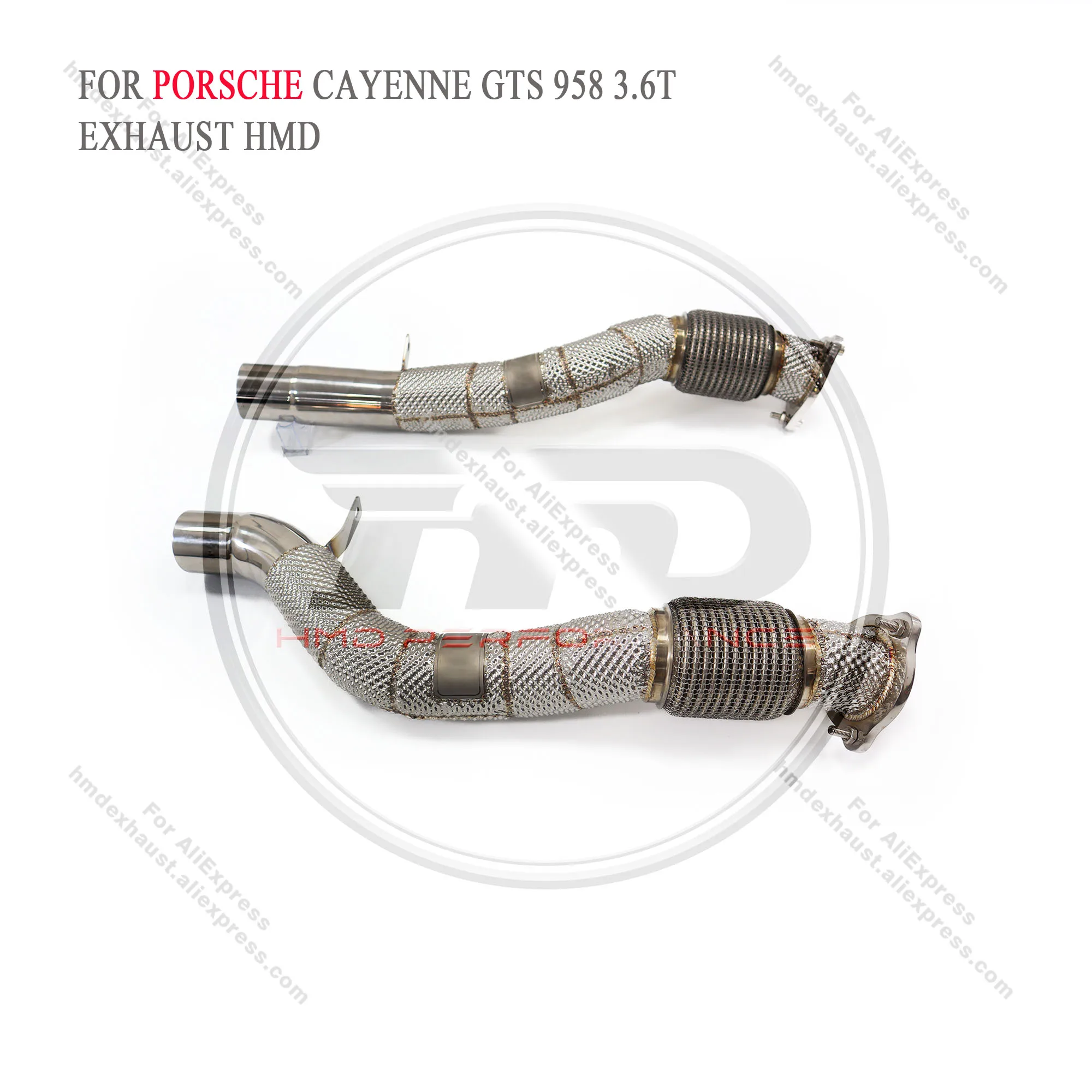 Resonant tube for Porsche cayenne GTS 958 3.6T with heat shield  HMD Exhaust System Performance Quality certification