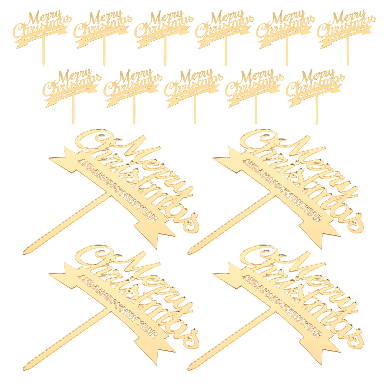 

15Pcs Merry Christmas Acrylic Cake Topper Holiday Party Dessert Decoration Christmas Celebration Xmas Dessert Table Decor