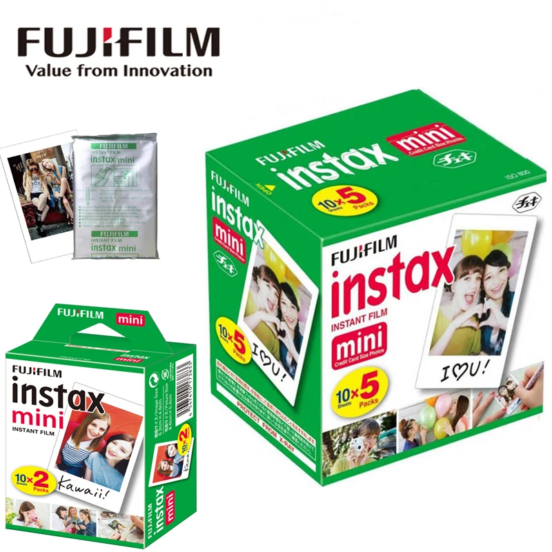10-100 arkuszy Fujifilm Instax Mini 12 Film Camera White Edge Photo Paper For Mini 11 9 8 40 70 90 Instant Camera EVO Instax Film