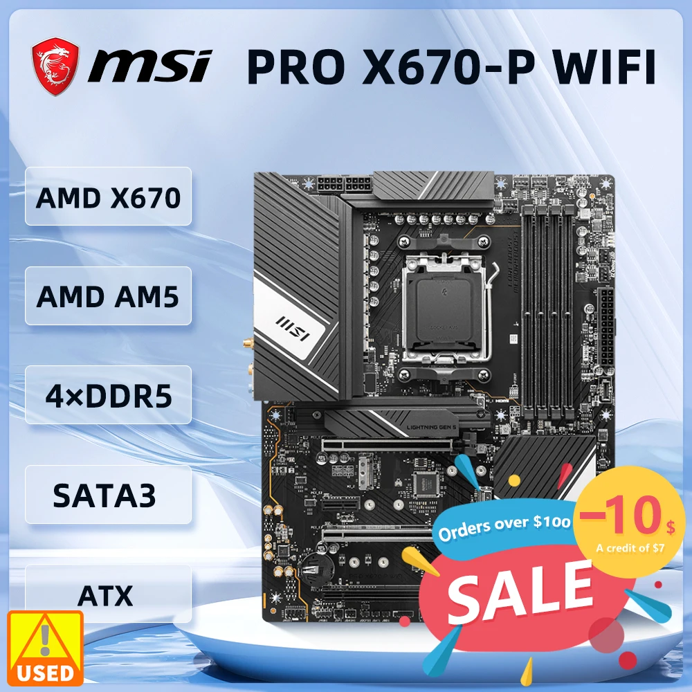 placa mae amd x670 msi pro x670 p wi fi soquete am5 am5 ryzen 7500f 7700 8400f 7950x 7900 cpu ddr5 4xm atx 01