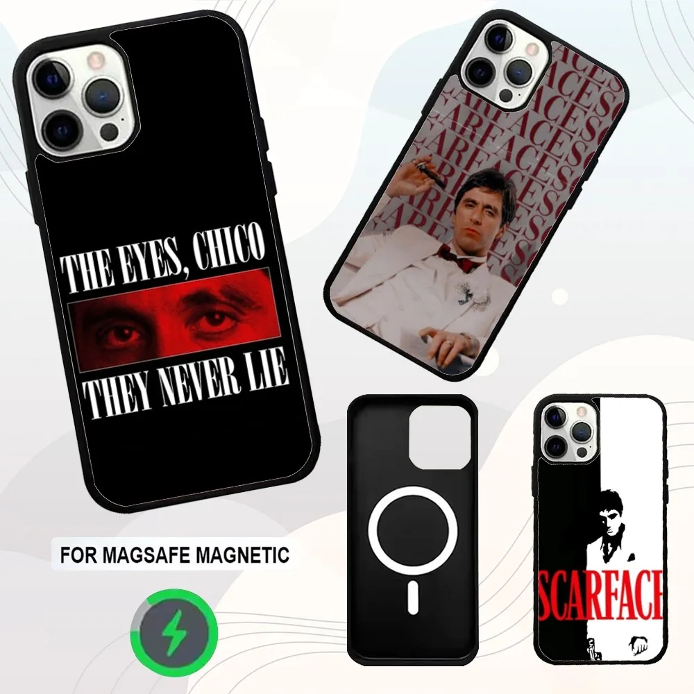 

S-Scarfaces Tony M-Montana Phone Case For iPhone 16e,16,15,14,13,12,11,Plus,Pro,Max,Mini Magsafe Magnetic Wireless Charging