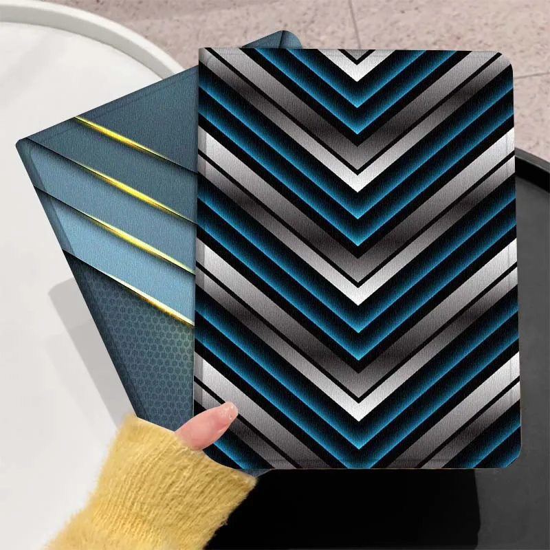 

Сине-серый чехол-шеврон для Huawei MediaPad T5 T10s M6 M5Lite SE Honor Tab 5 6 7 V7 V8 X8a X9a Pro, мягкий чехол для планшета, подарок