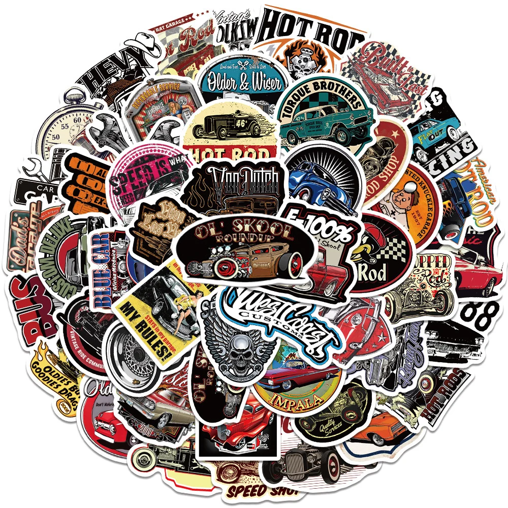 10/30/50 stücke Coole Cartoon Modifizierte Vintage Auto Aufkleber Retro Wasserdichte Graffiti Aufkleber Telefon Motorrad Notebook Aufkleber Pack