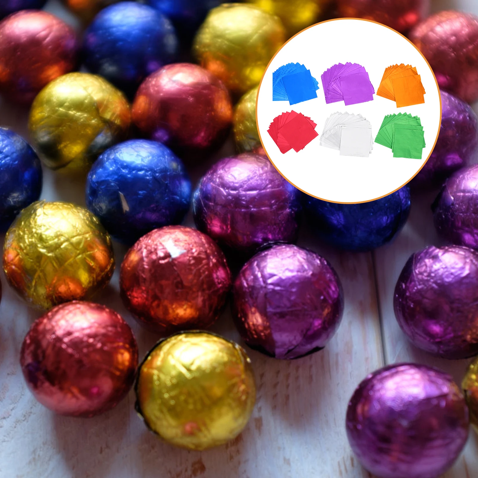 

600pcs Candy Wrappers Aluminium Foil Packing Papers Food Grade Tasteless Easy to Use Perfect for Candies Nougats Caramels