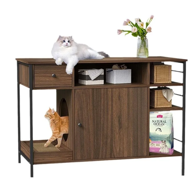 Cat Cabinet Indoor Dog Villa Small and Medium Cat and Dog House Steel Wood Cat Nest Combination Furniture