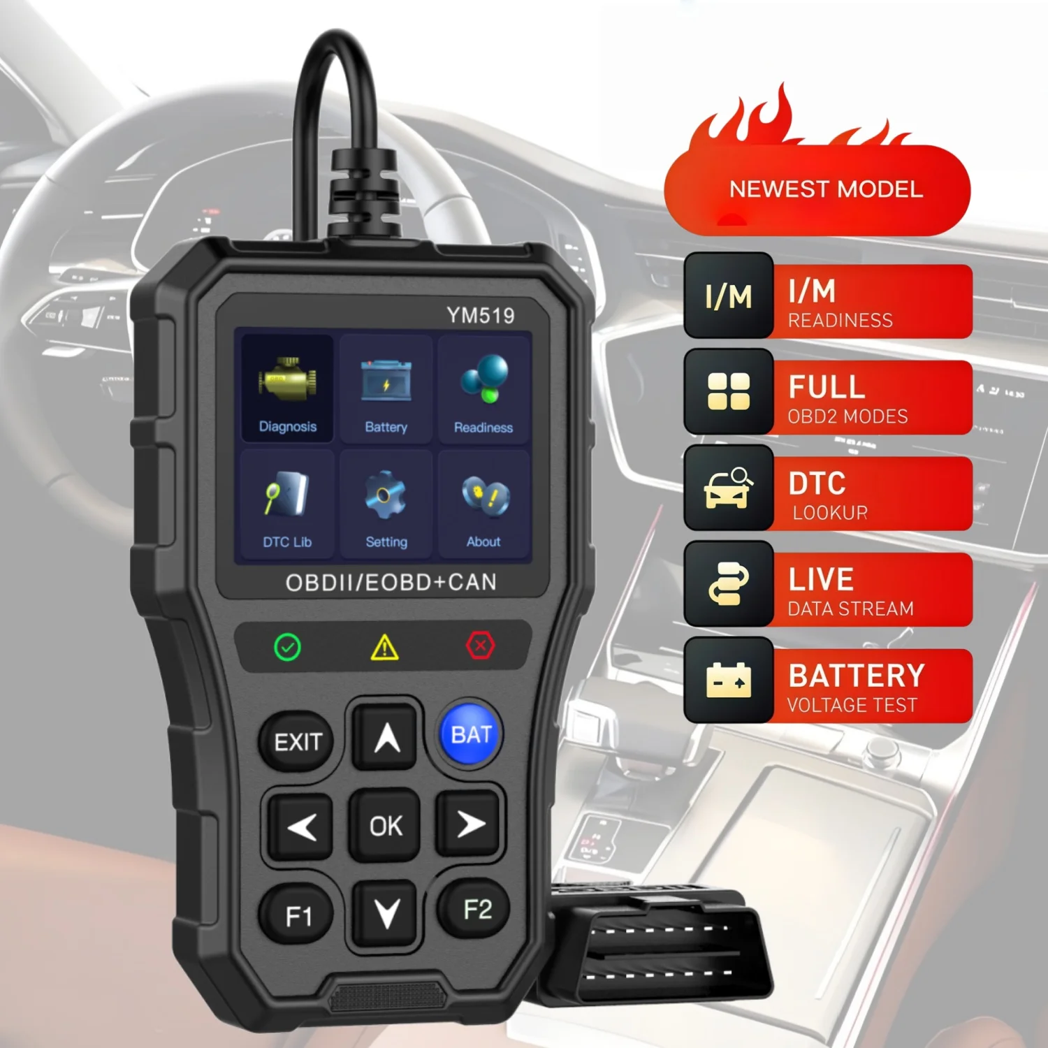 

Профессиональный универсальный автомобильный сканер OBD2 Ultra - Чтение и стирание диагностических кодов, проверка индикаторов двигателя, проверка датчиков кислорода и системы контроля выбросов, 6 режимов тестирования