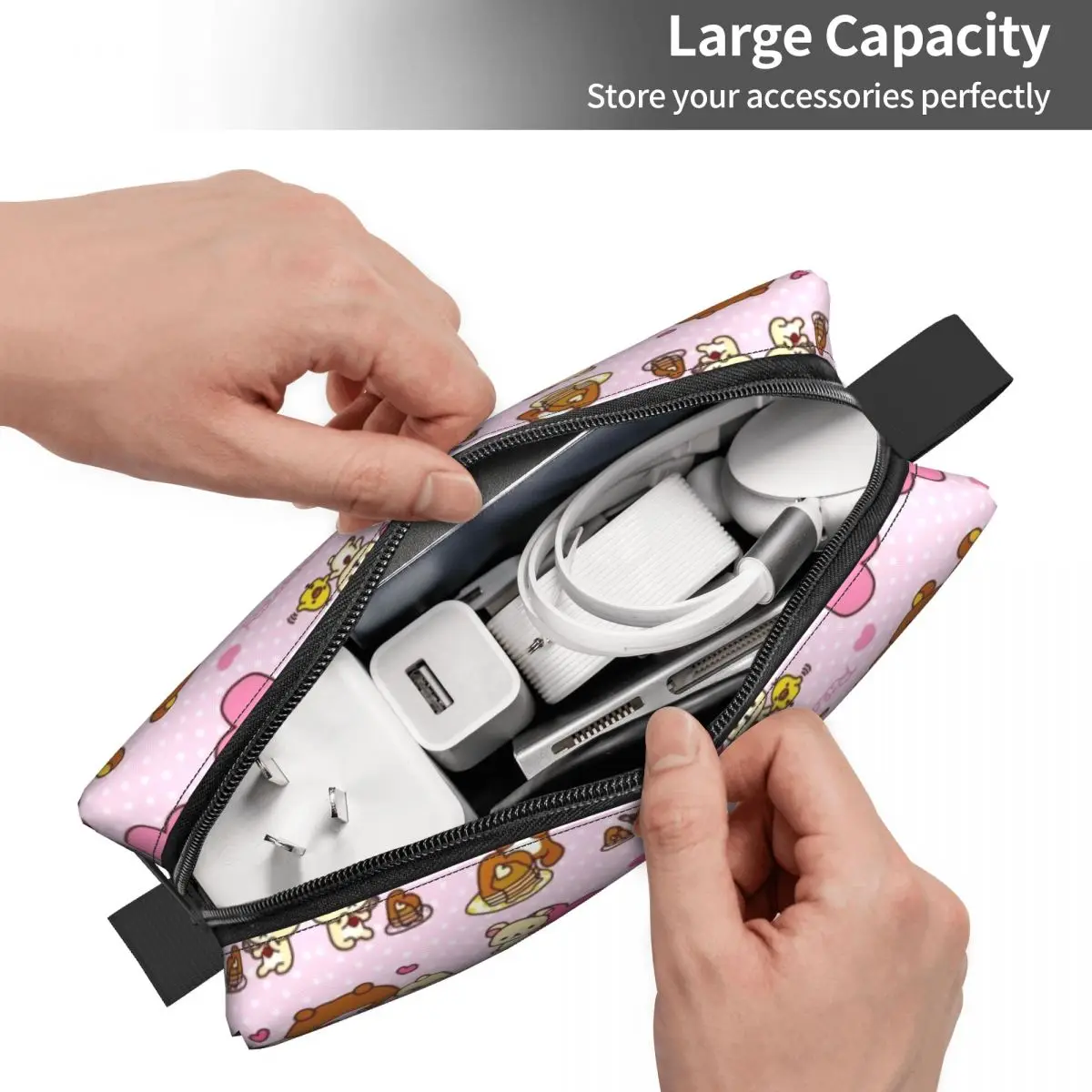 Travel Rilakkuma Toiletry Bag Cute Japanese Video Game Characters Cosmetic Makeup Organizer Women Beauty Storage Dopp Kit Case