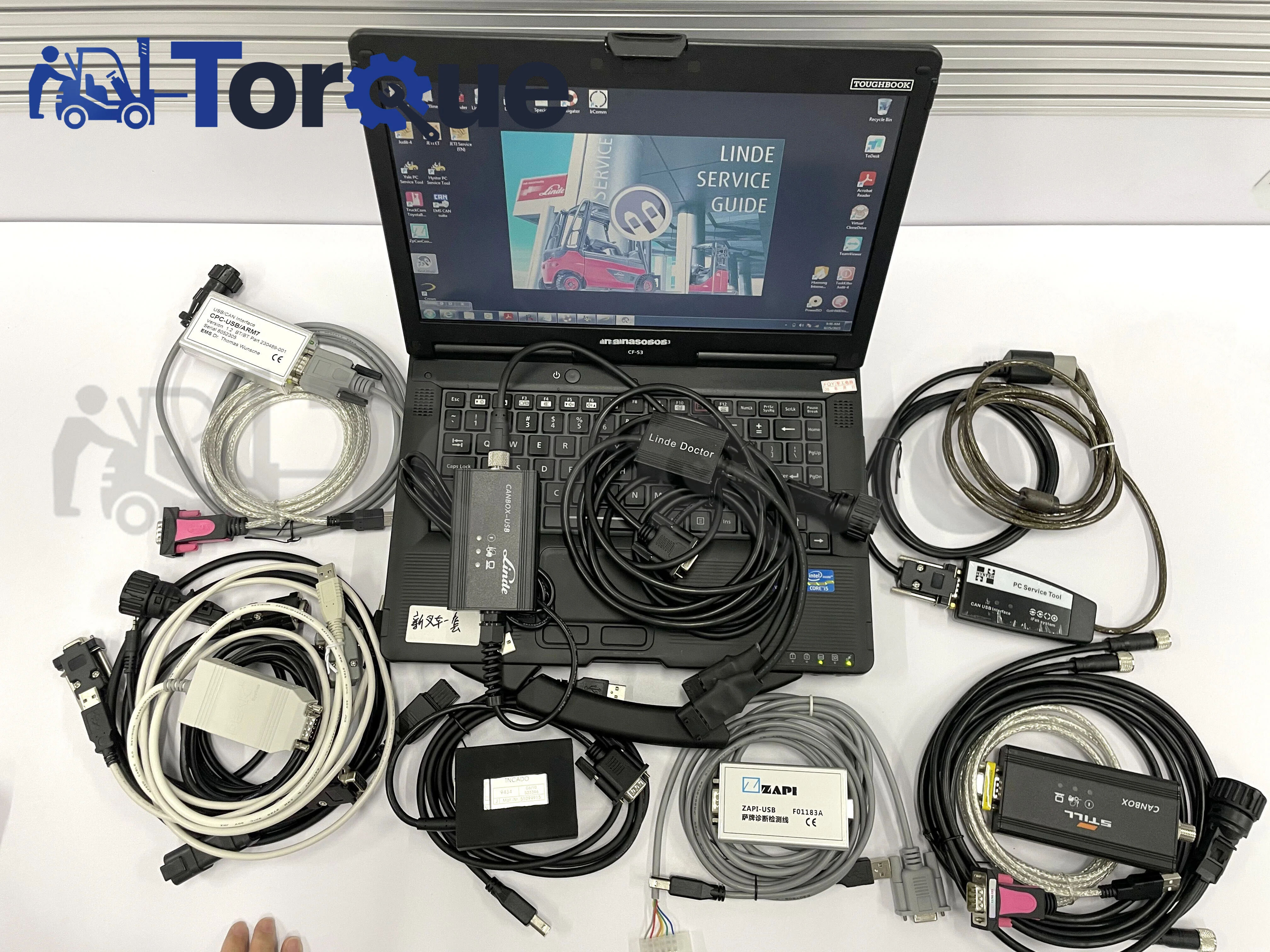 CF53 Lapto+ Forklift Full Kit for Linde canbox doctor Judit box Incado Zapi Still canbox toyota BT hyster Diagnosis Scanner Tool