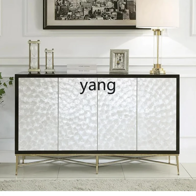 CX Light Luxury Entrance Cabinet Entrance Hall Locker Stainless Steel Sideboard Cabinet