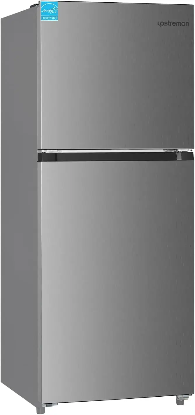 11,6 Cu.Ft. Geladeira de porta dupla em aço inoxidável com freezer superior de grande capacidade, sem geada, controle de termostato ajustável