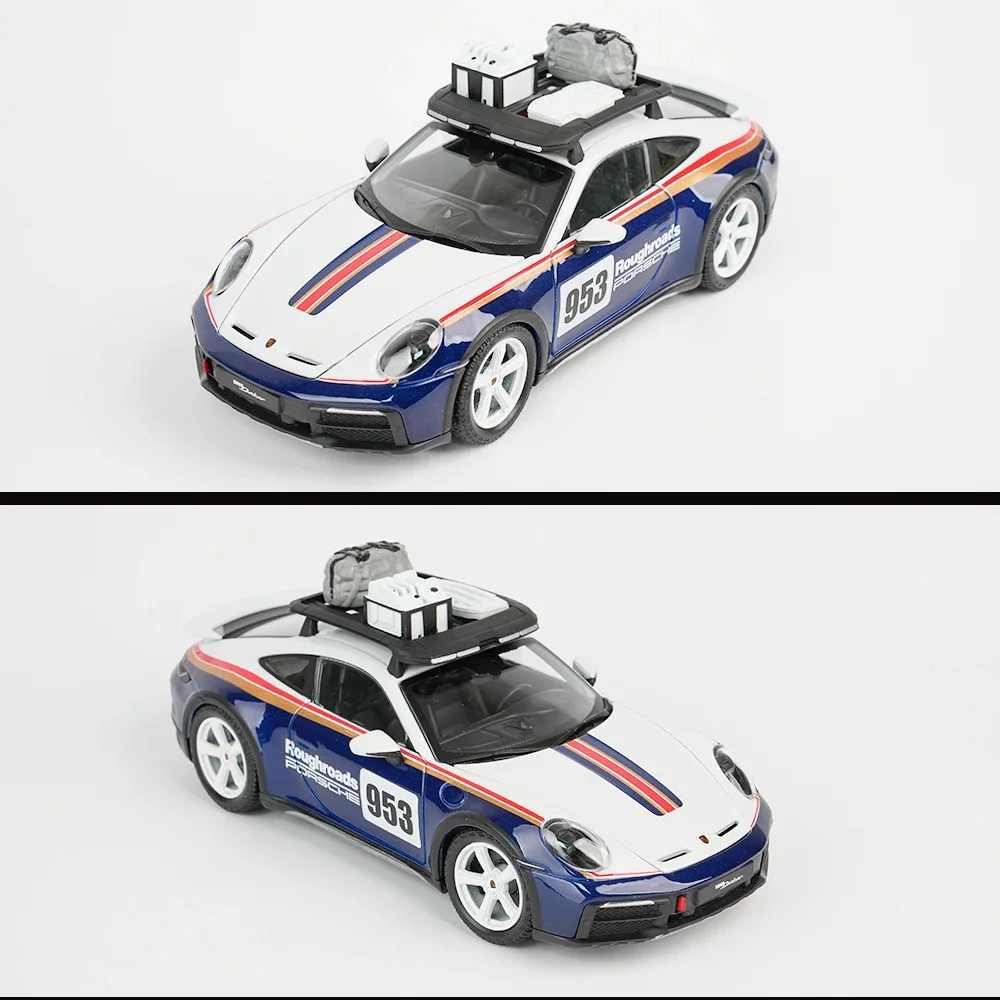 Bburago 1:24 Porsche 911 Dakar Car Model Porsche 963 Car Baking Paint Electrostatic Painting PORSCHE Car Model Collection Toys