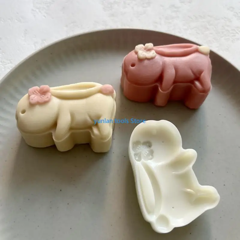 50LB 20g Rabbit Shaped Plastic Mooncake Moulds Mooncake Stamps DIY Baking Accessories